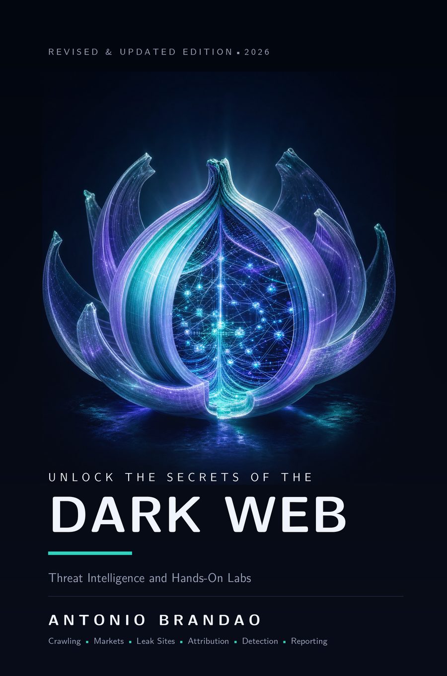Volume 2 cover: the same onion with its layers peeled open, revealing a
                  lit network of nodes and links inside.